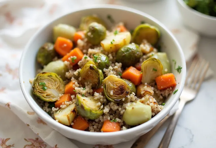 Roasted vegetable & quinoa harvest bowls