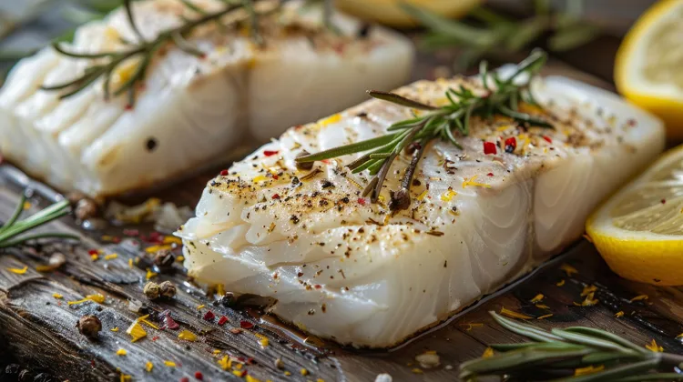 Rosemary grilled cod with garlic and onion