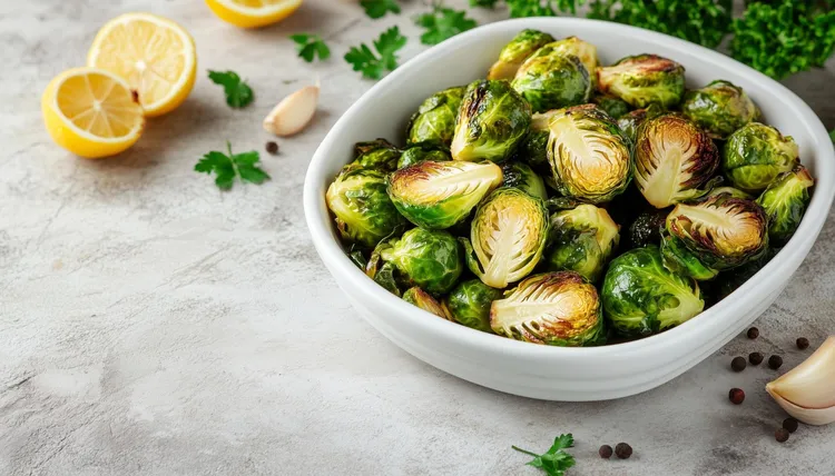 Garlic and onion sautéed brussels sprouts