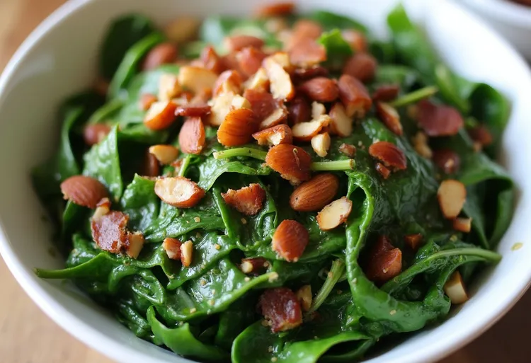 Sauteed spinach with bacon