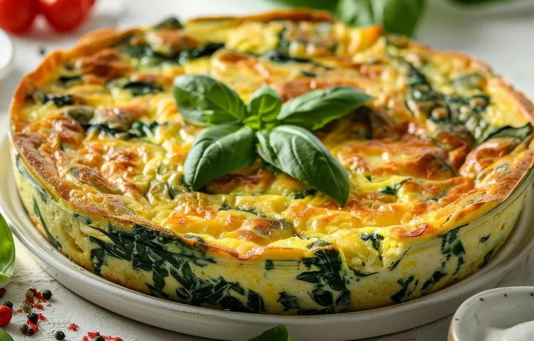 Kale, spinach and feta pie with leeks, parsley and pine nuts