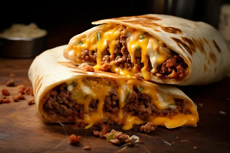 Cheese hummus wrap
