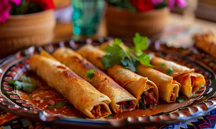Taquitos with vienna sausage, eggs and cheddar cheese
