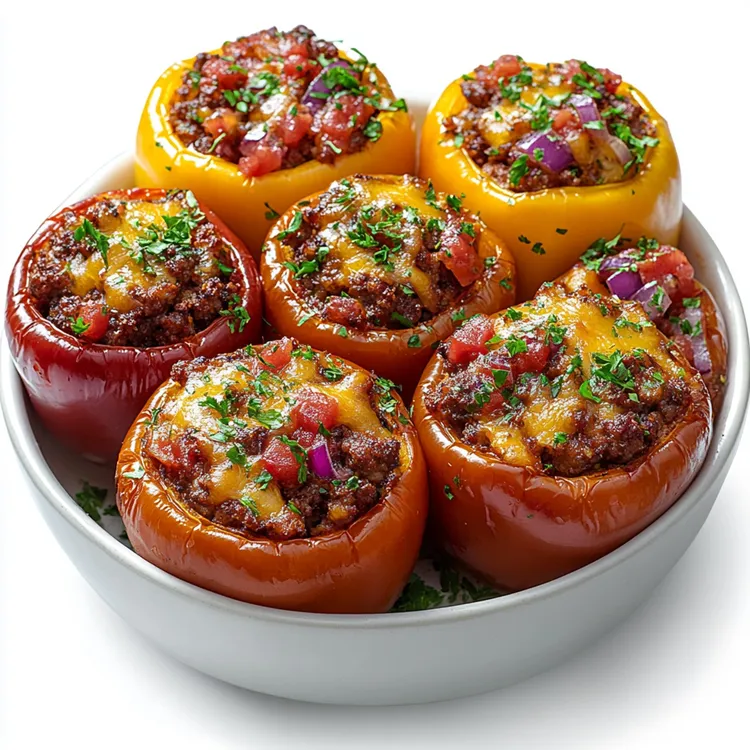 Cheeseburger-stuffed peppers