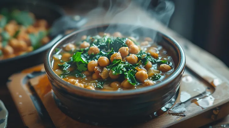 Chickpea & kale curry