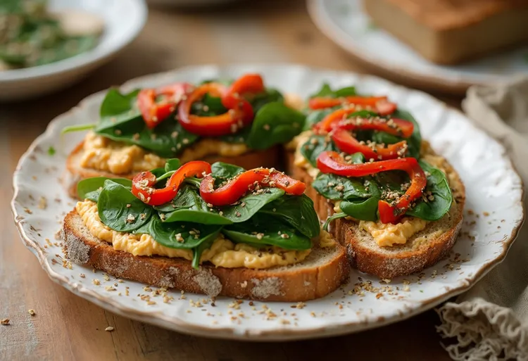 Hummus and flaxseed pepper toast