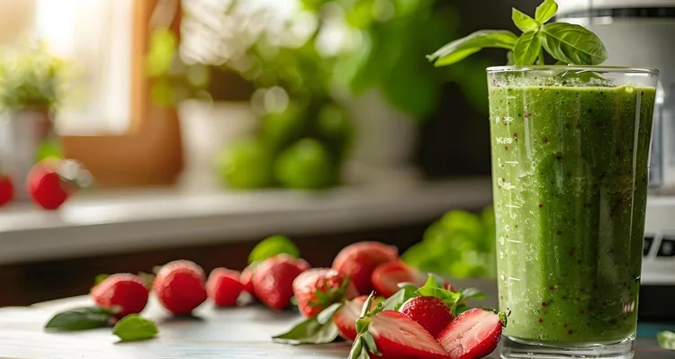 Spinach and tofu strawberry smoothie