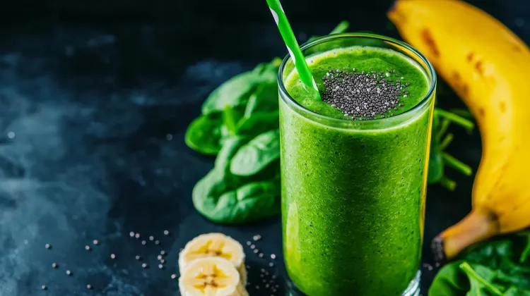 Spinach, date and almond green smoothie