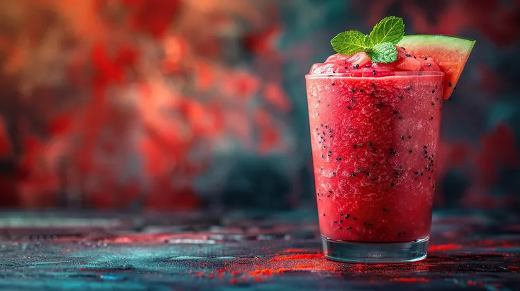 Strawberry chia watermelon smoothie