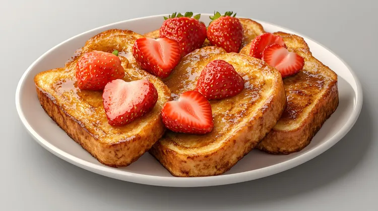 Strawberry french toast with multi-grain bread
