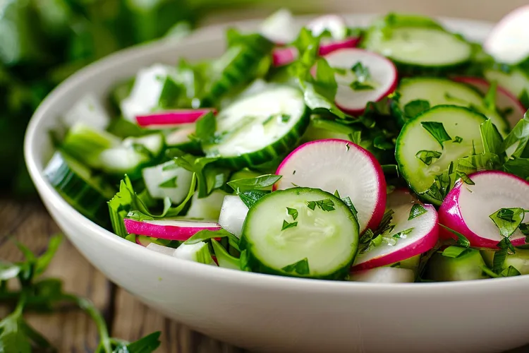 Sweet cucumber and radish salad