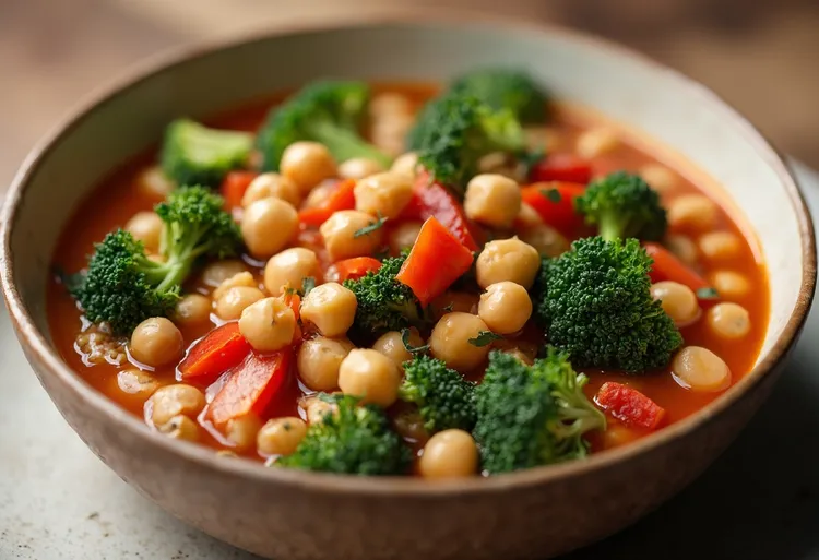 Sweet & sour chickpeas with broccoli