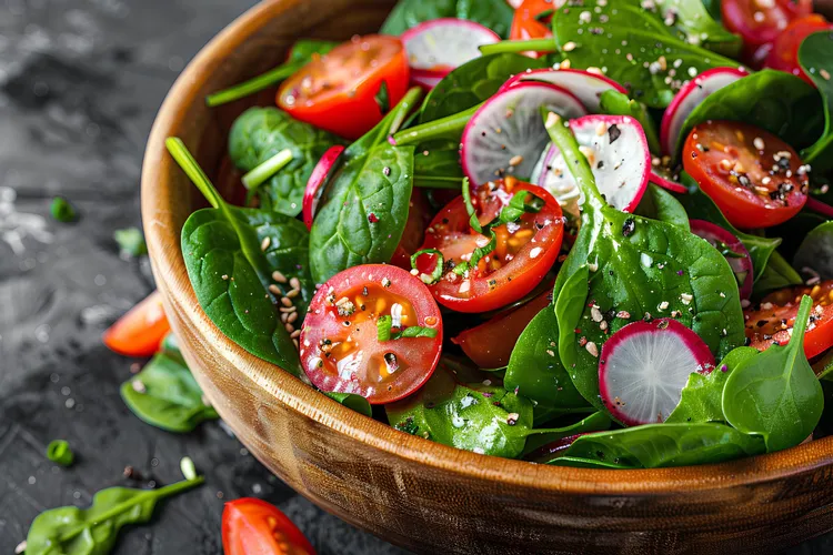 Fresh and crunchy tomato and radish salad