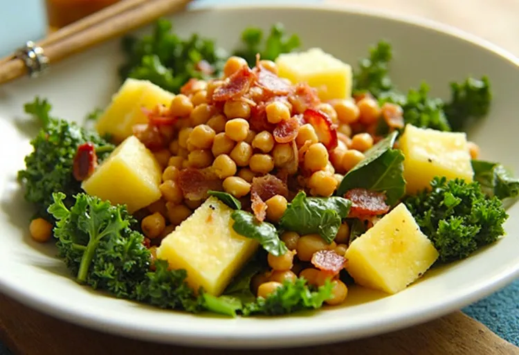 Hawaiian bacon chickpea salad