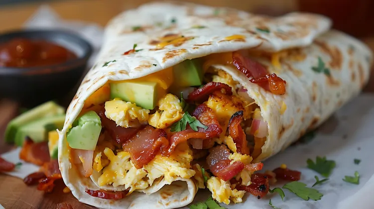 Turkey, avocado and egg wrap