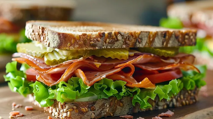 Turkey hummus club sandwich