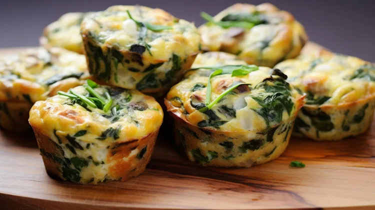 Turkey, mushroom and spinach egg muffins
