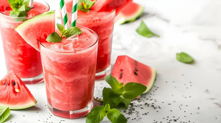 Watermelon basil cooler smoothie