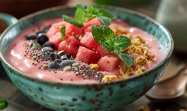 Watermelon wake-up smoothie bowl