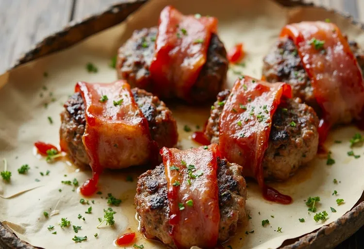 Bacon-wrapped cheddar-stuffed inside-out burger