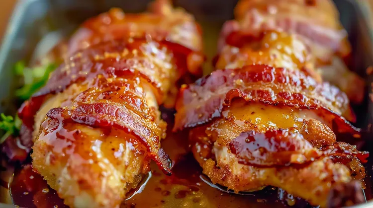 Bacon-wrapped chicken breasts