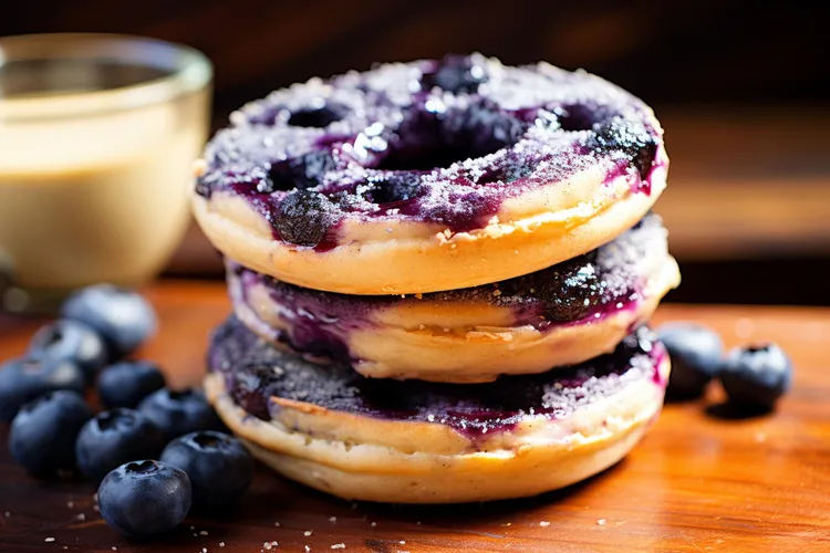Baked blueberry bagels