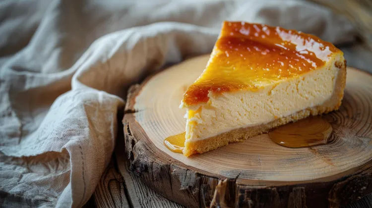 Baked honey cheesecake