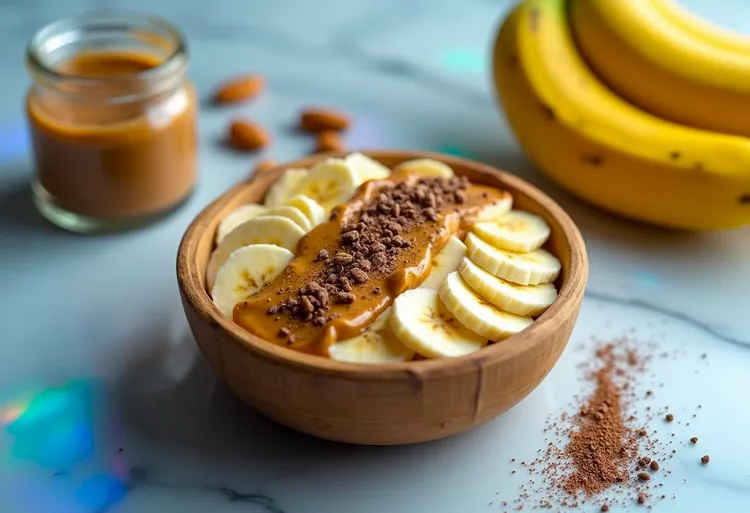 Banana almond butter power bowl
