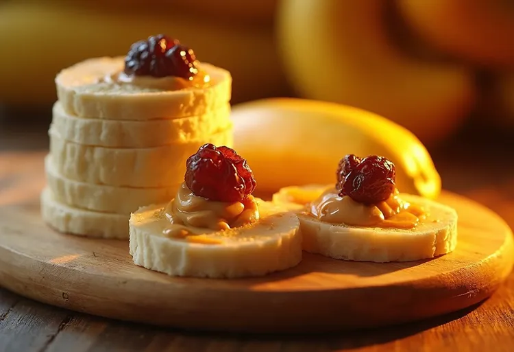 Banana almond butter raisin delight