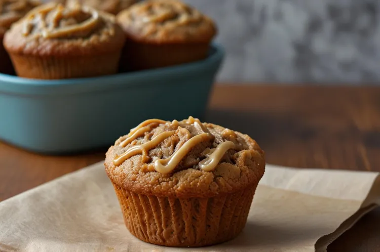 Banana peanut butter swirl protein-packed muffins