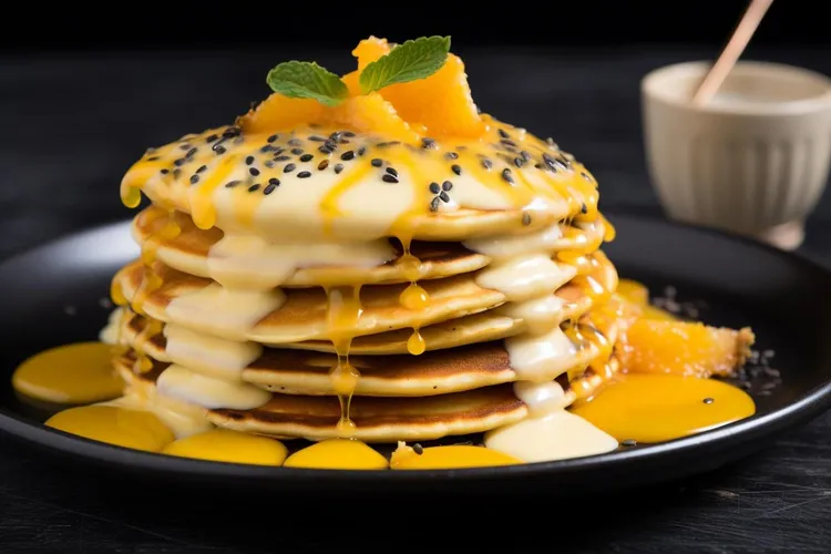 Banana and vanilla wholemeal pancakes