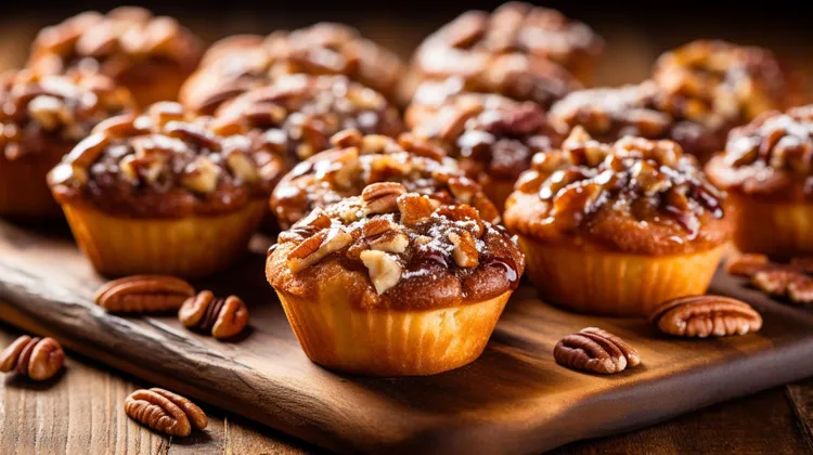 Banana cakes with toffee pecans