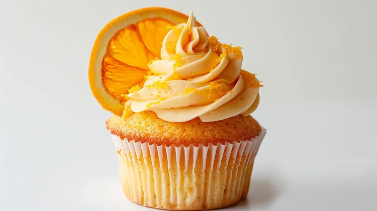 Banana, carrot and pecan muffins with orange icing