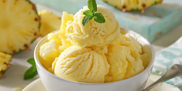 Banana pineapple ice cream delight