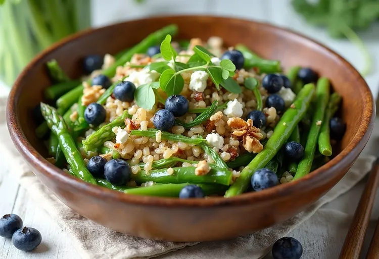 Barley, blueberry and watercress salad