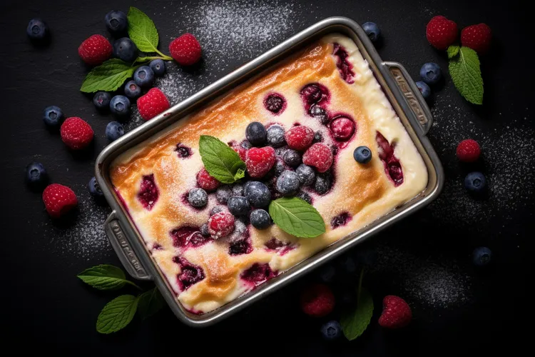Berry buttermilk pancake tray bake