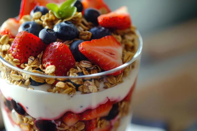 Berry granola parfait