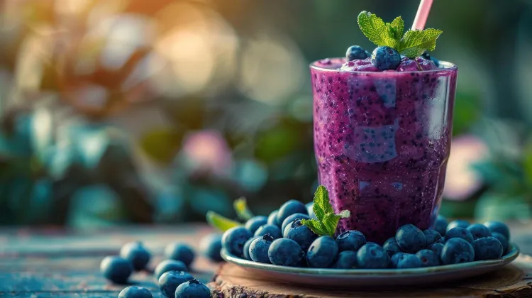Berry-kiwi yogurt smoothie