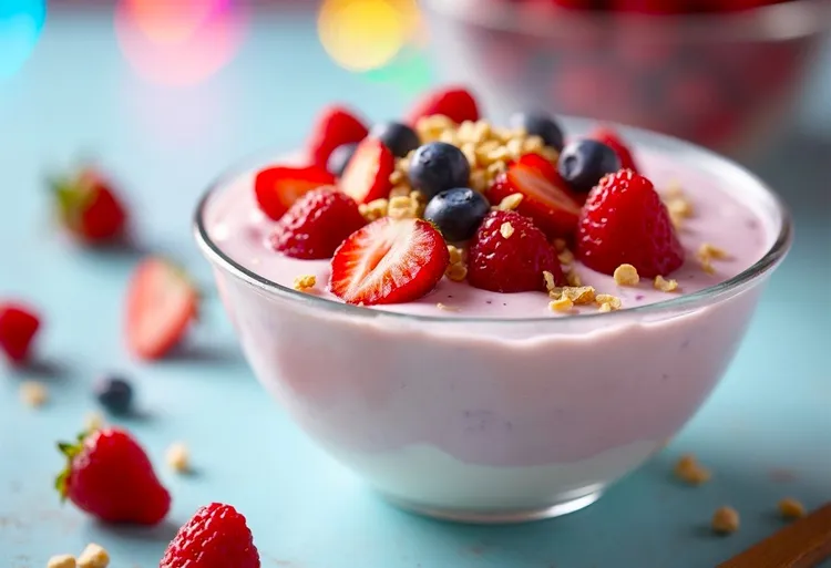 Berry salad with macadamia praline