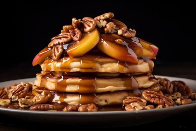 Bircher pancakes with caramelised apple