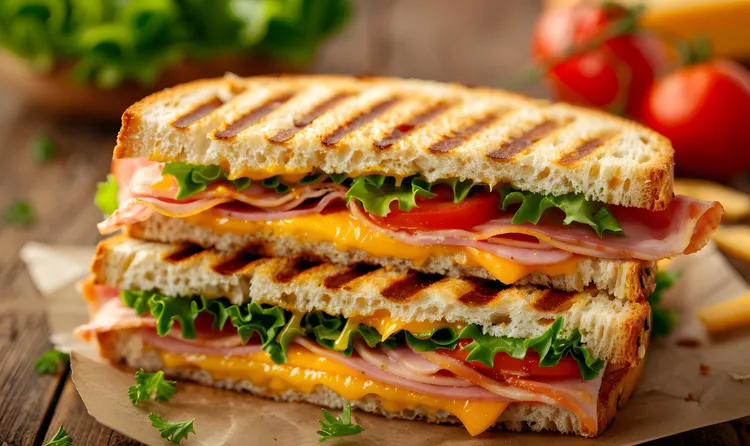 Bacon, lettuce and tomato grilled cheese sandwich