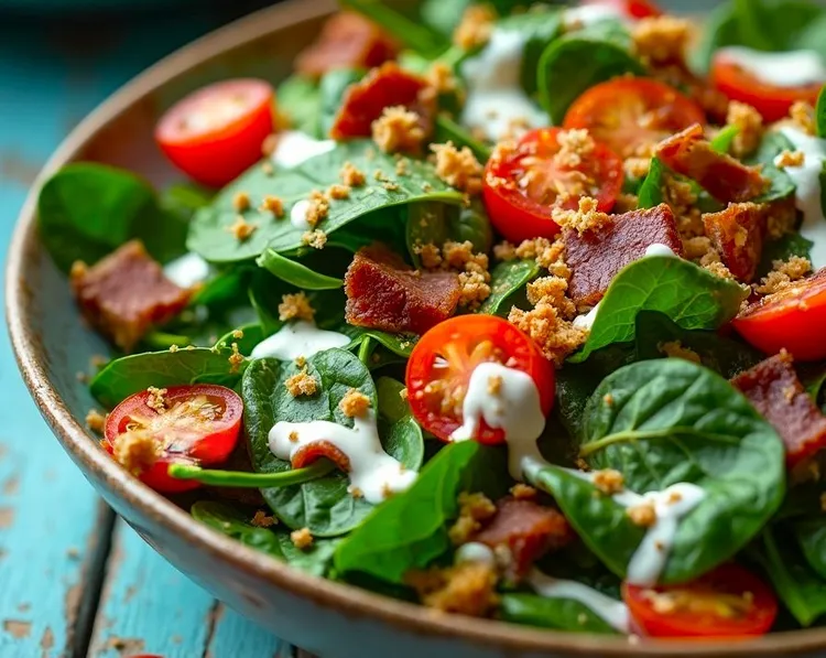 Blt salad with creamy chive dressing