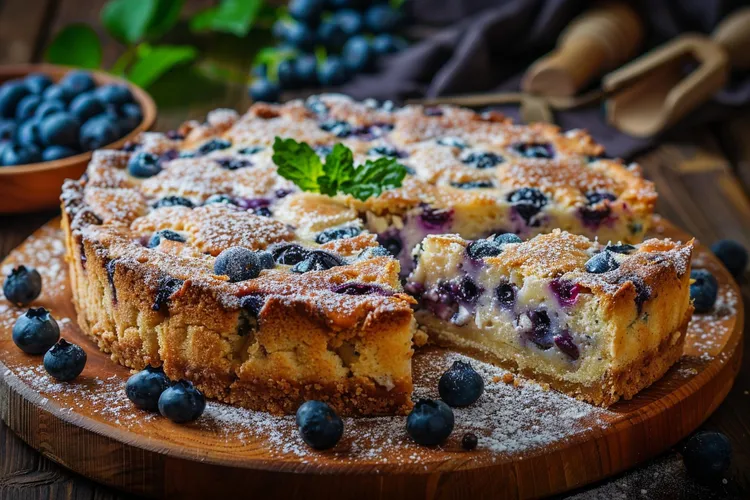 Blueberry and yoghurt cake