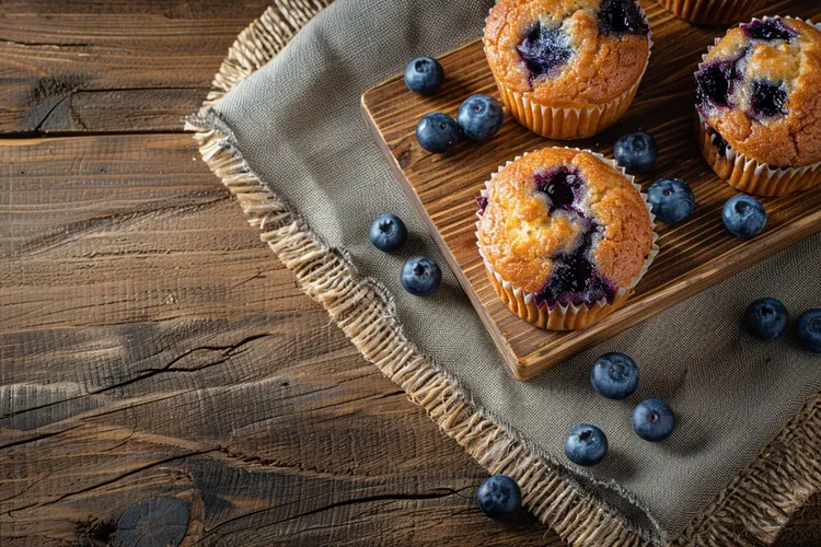 Blueberry banana whey muffins