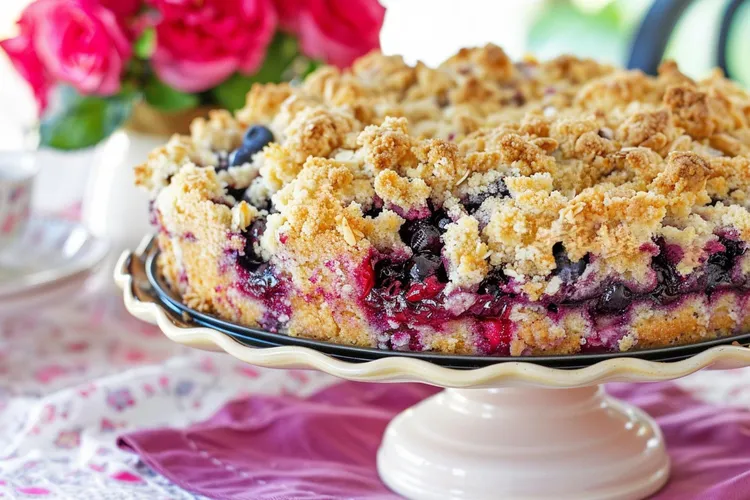 Blueberry crumble cake