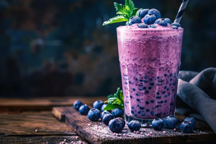 Blueberry oatmeal protein shake