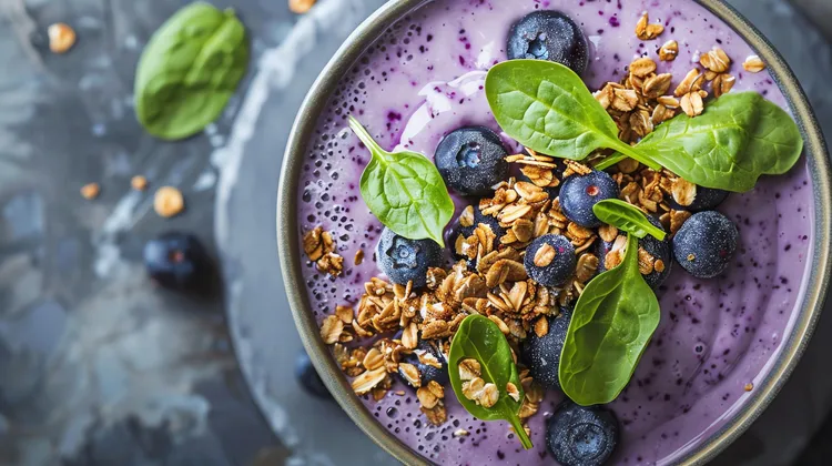 Superfood blueberry smoothie bowl