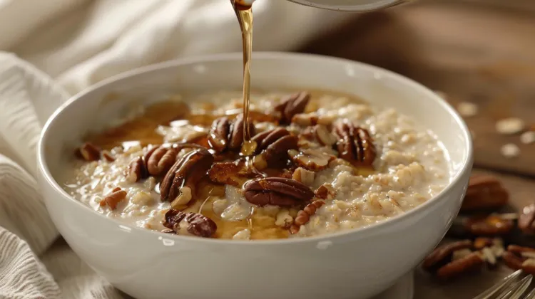Warm brown sugar pecan oatmeal bowl