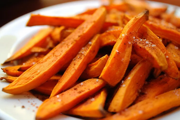 Butternut squash fries with garlic and salt