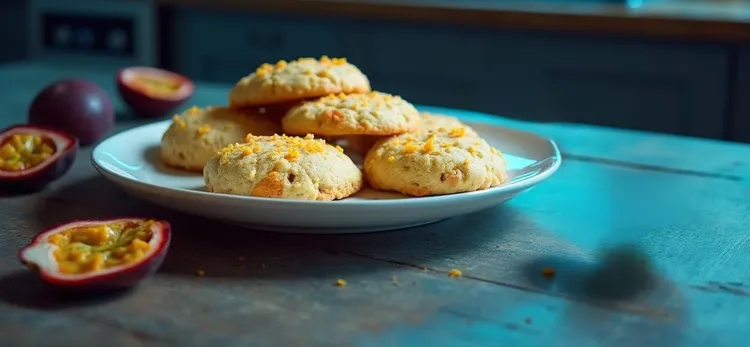 Buttery passionfruit shortbread bites